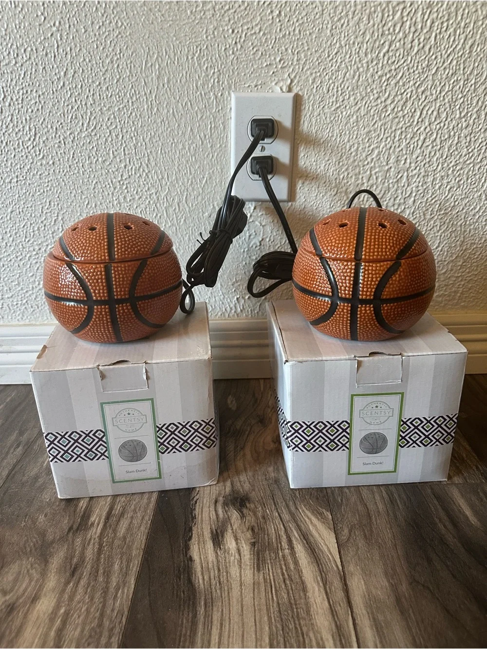 Scentsy Slam Dunk Retired Orange Basketball Plug-In Wax Warmers (Pair)
